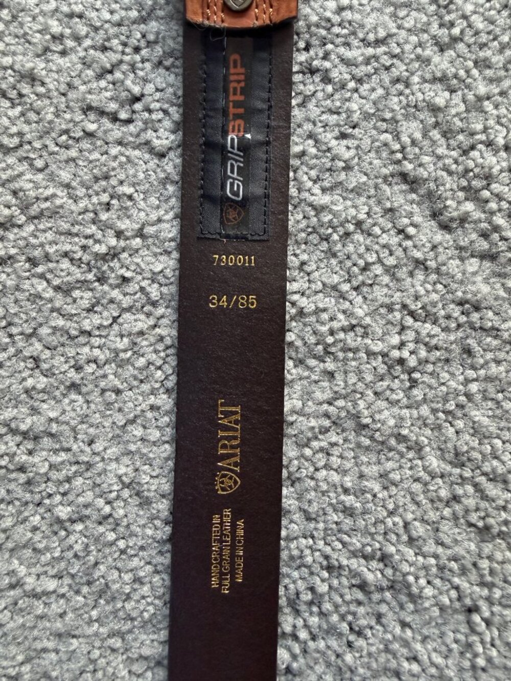 Ariat Men’s Grip Strip Tan Full Grain Leather Belt Size 34 Model 730011 - Picture 6 of 10